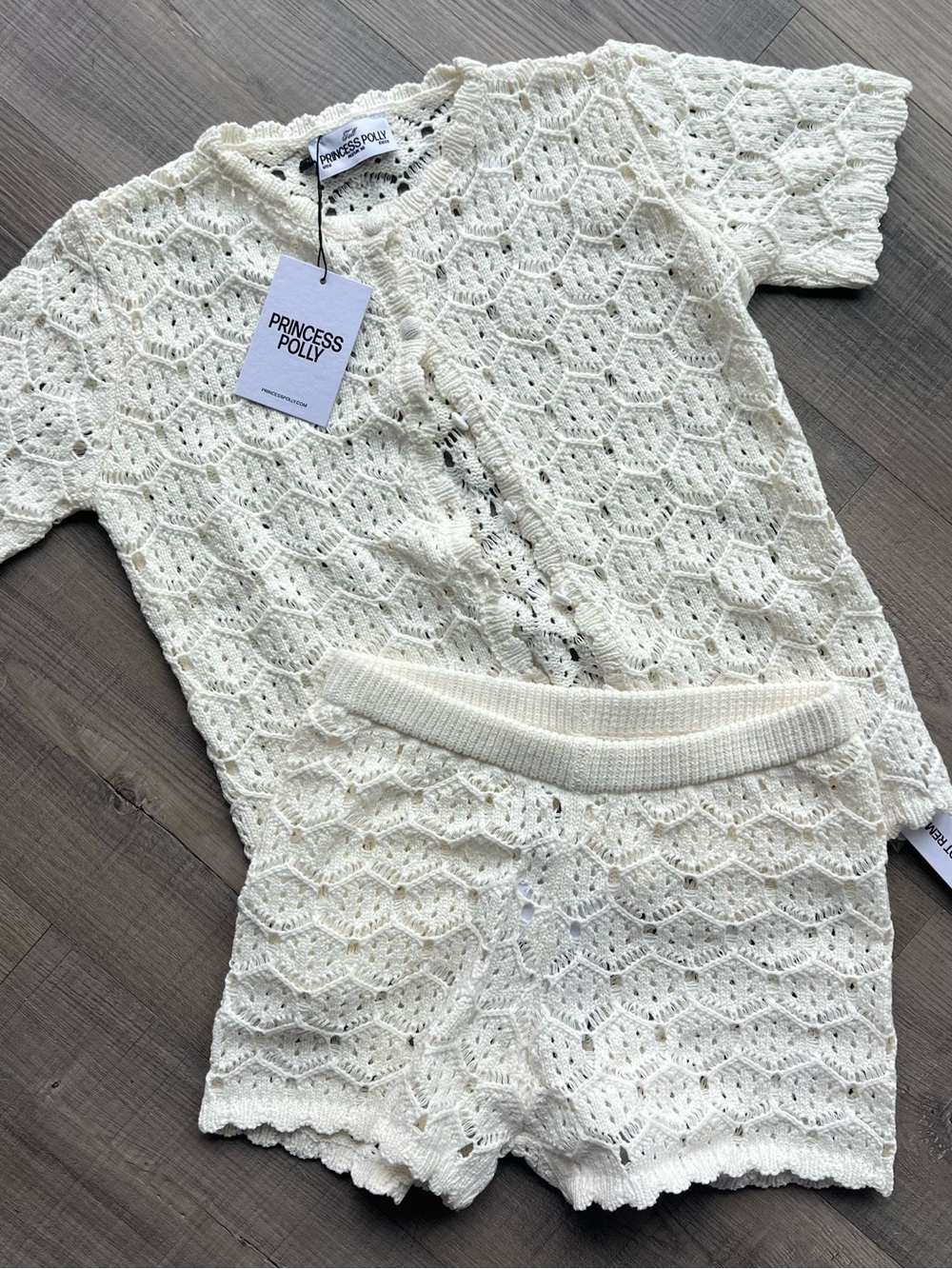 Princess Polly Sun Still Shines Crochet Set White Tall - Picture 3 of 5